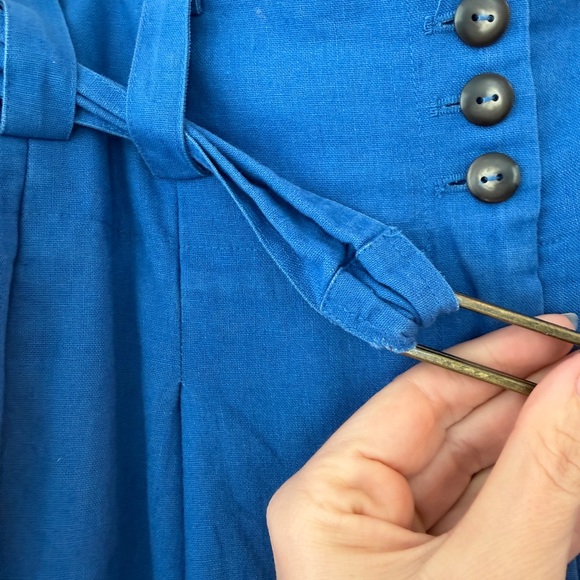 Eudon Choi Wide Leg Linen Trousers - Picture 6 of 7